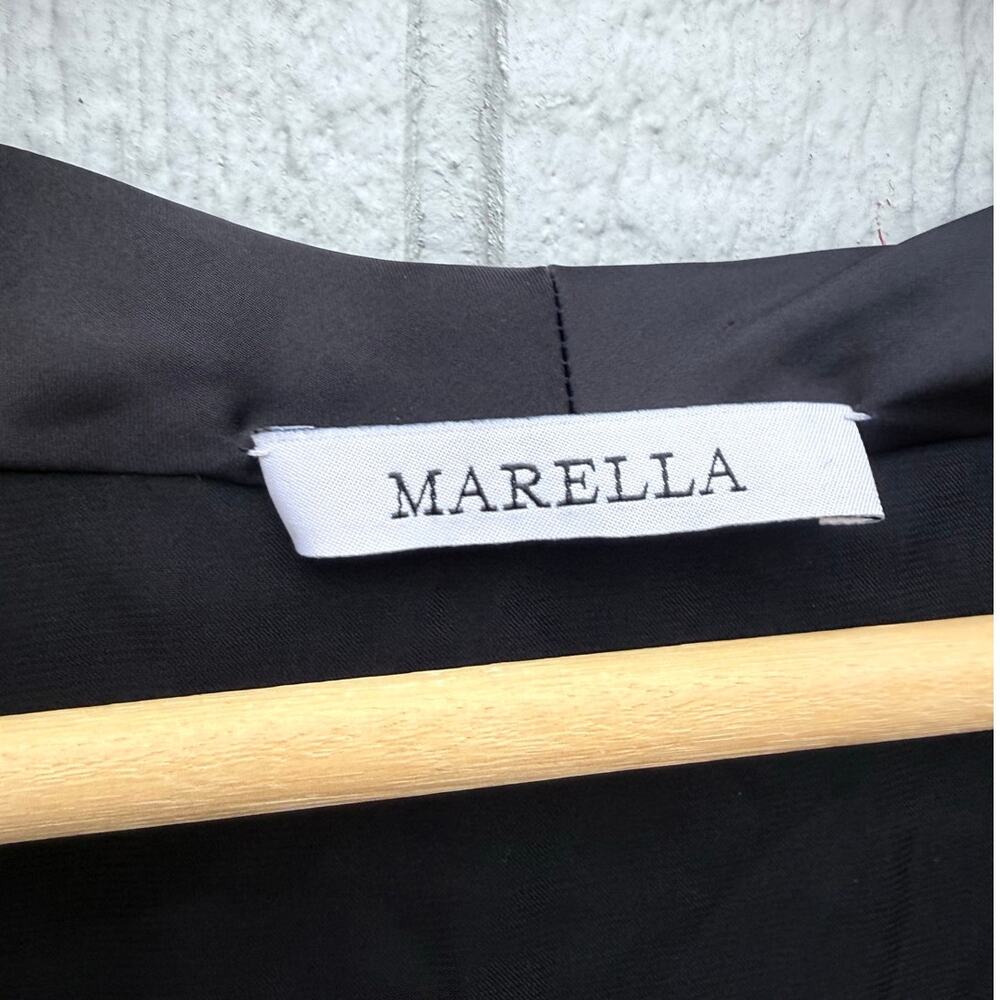 MARELLA max mara black 100% silk avant garde sleeveless artsy longline tunic top - Picture 2 of 6